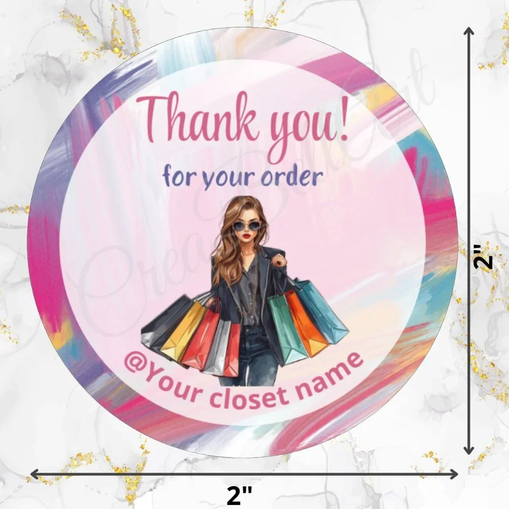 120 Pack Glam  Personalized Thank You Cards & Stickers